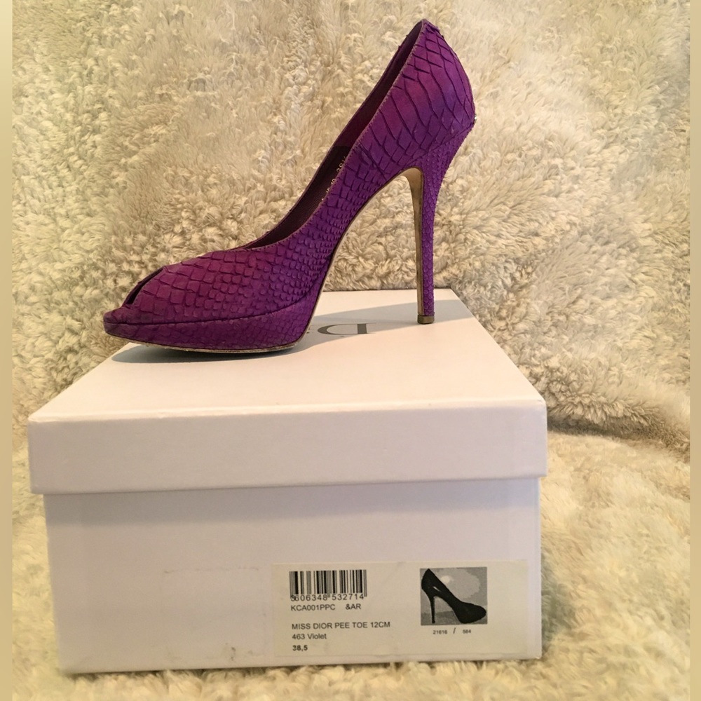 Miss Dior Peep Toe Violet Heels